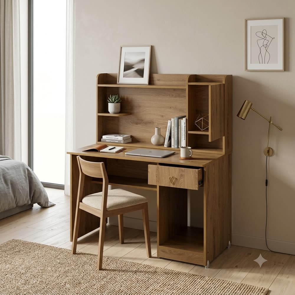 میز تحریر کتابخانه دار مدل آیلین سایز 120